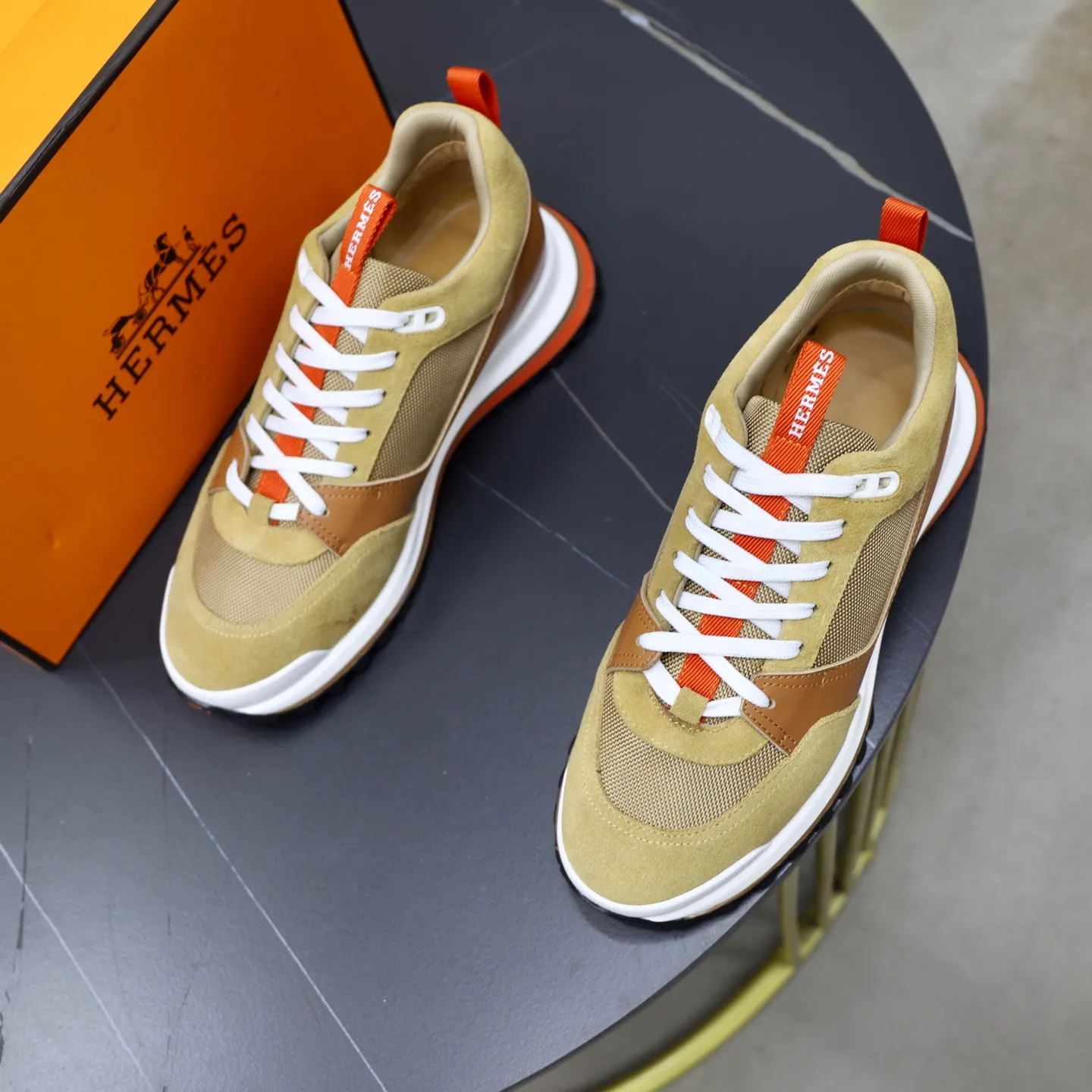 Men's shoes: 462💰🎬【Hermès】Official website synchronization Counter quality French Paris catwalk style Simple and classic Imported original fabric Original outsole Size (size): 38-44
